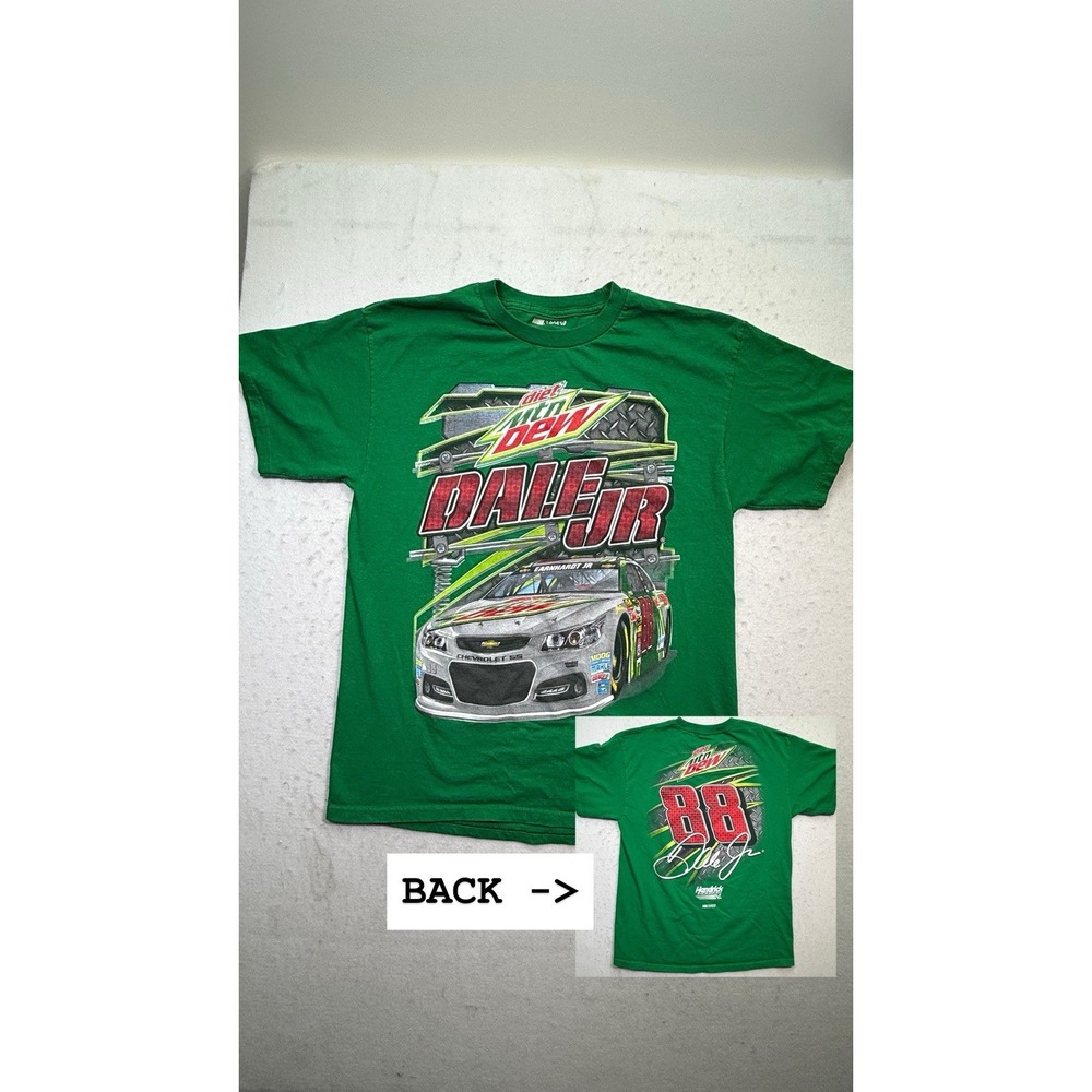 Dale Earnhardt Jr 88 Diet Mtn Dew Chevrolet NASCAR‎ T-Shirt Men's L Double Sided